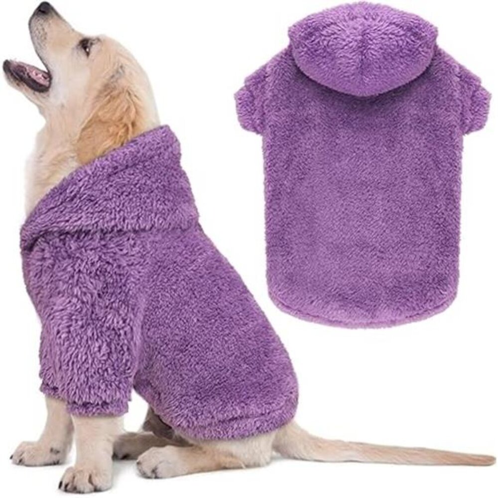 Dog Sweaters for Medium Dogs Hoodie Soft Double-Sided Plush Fleece - Picture 7 of 7